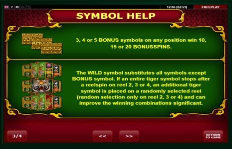 Grand Tiger Slot Machine Wild Symbol Screen
