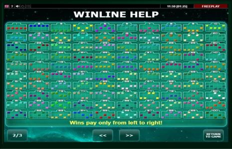 Gem Star Slot Machine Paylines Screen