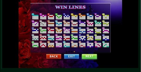 Moon Festival Slot Machine Paylines Screen