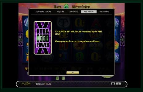 Wolf Moon Slot Machine Reel Power Feature Screen