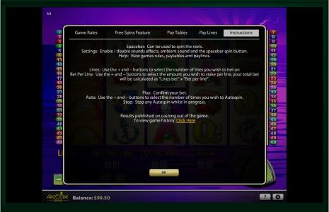 Pelican Pete Slot Machine Instructions Screen