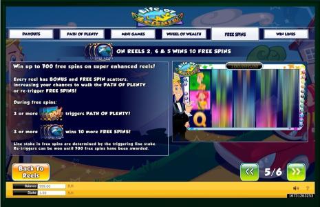 Life of Leisure Slot Machine Free Spins Bonus Screen