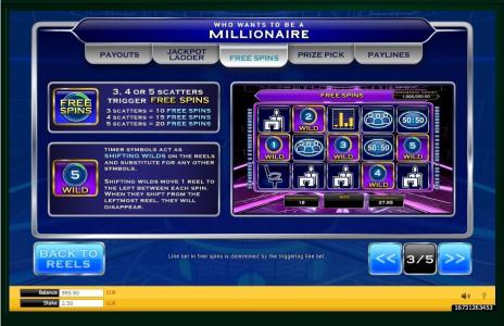 Who Wants to Be a Millionaire Slot Machine Free Spins Bonus Screen
