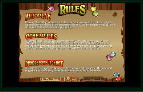 Goldbeard Slot Machine Game Rules Screen