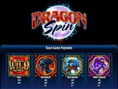 Dragon Spin Slot Machine Paytable Screen