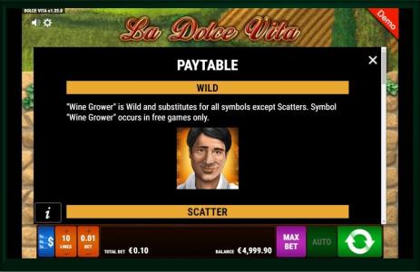 La Dolce Vita Slot Machine Wild Symbol Screen