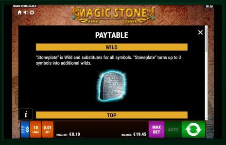 Magic Stone Slot Machine Wild Symbol Screen
