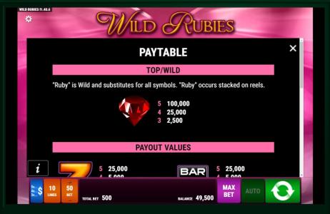 Slot Machine Paytable Screen Slot Machine Paytable Screen Slot Machine Wild Symbol Screen