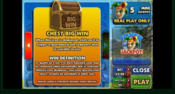Joker Jackpot Slot Machine Chest Big Win Feature Screen