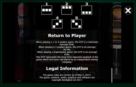 Joker 10000 Slot Machine Paylines Screen