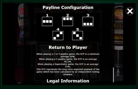 Joker 10000 Slot Machine Paylines Screen