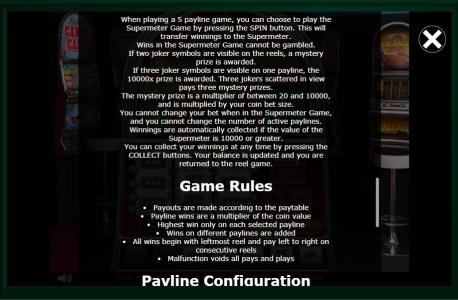 Joker 10000 Slot Machine Game Rules Screen