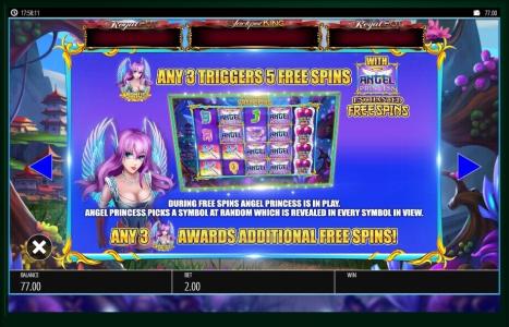Angel Princess Slot Machine Free Spins Bonus Screen