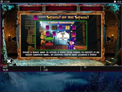 Harry Trotter The Pig Wizard Slot Machine Feature Selection Screen