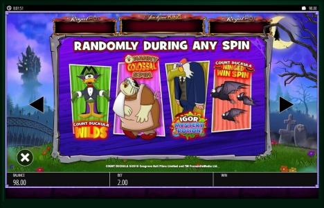 Count Duckula Slot Machine Wilds and Random Features Screen