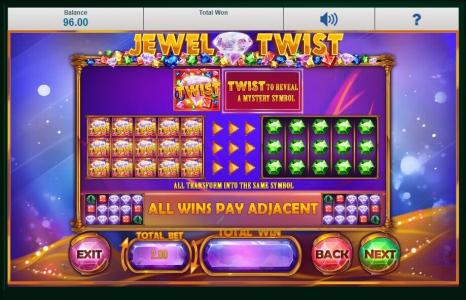 Jewel Twist Slot Machine Jewel Twist Mystery Symbol Feature Screen