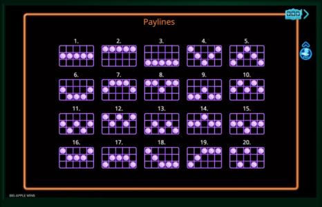 Big Apple Wins Slot Machine Paylines Screen