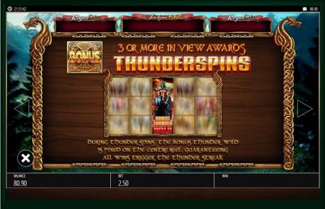 Vikings of Fortune Slot Machine Thunder Spins Feature Screen