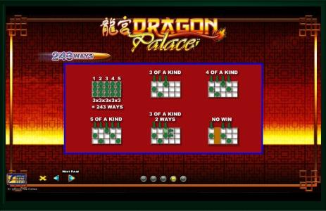 Dragon Palace Slot Machine Paylines Screen