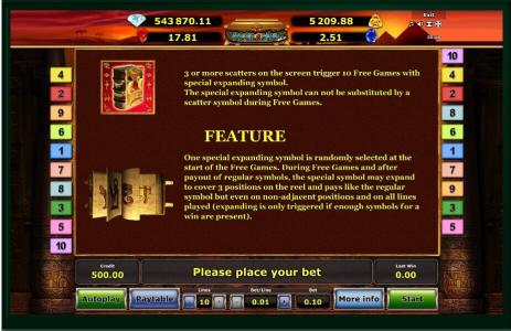 Book of Ra Deluxe Jackpot Edition Slot Machine Free Games Feature with Expanding Symbol Screen
