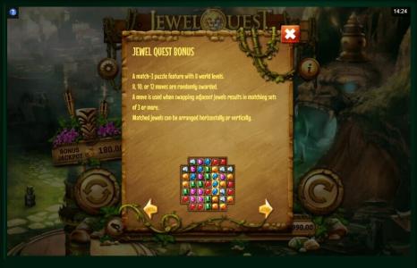 Jewel Quest Riches Slot Machine Bonus Feature Screen