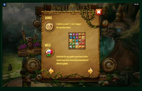 Jewel Quest Riches Slot Machine Wild Symbol Screen