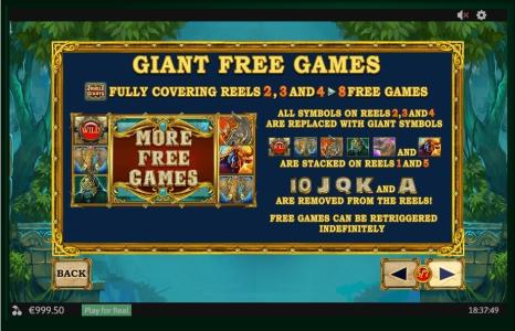 Jungle Giants Slot Machine Free Games Screen