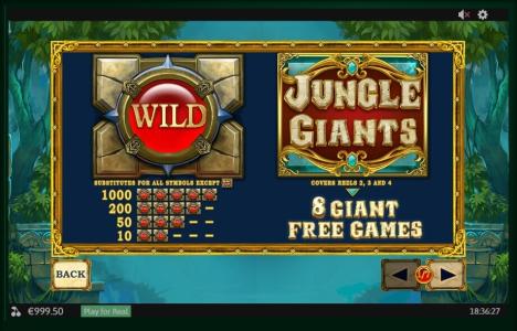 Jungle Giants Slot Machine Wild Symbol Screen