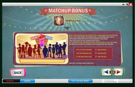 The Love Boat Slot Machine Matchup Bonus Screen