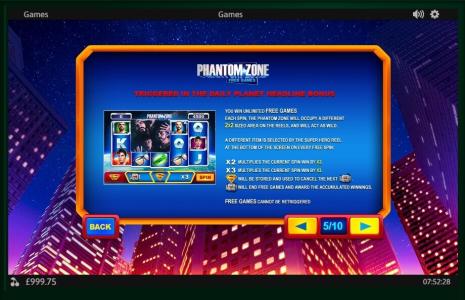 Superman II Slot Machine Free Games Screen