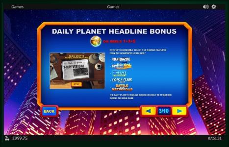 Superman II Slot Machine Bonus Screen