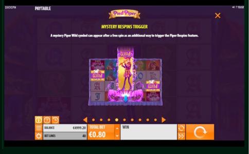 Pied Piper Slot Machine Wild Symbol Screen