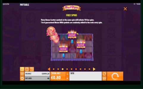 Pied Piper Slot Machine Free Spins Bonus Screen