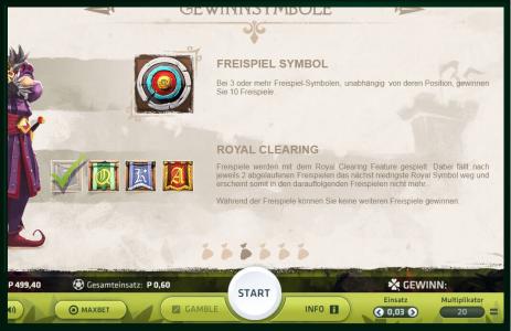 Robin of Sherwood Slot Machine Free Spins Bonus Screen