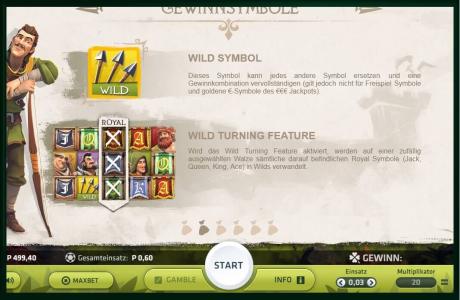 Robin of Sherwood Slot Machine Wild Symbol Screen