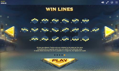 Slot Machine Paylines Screen