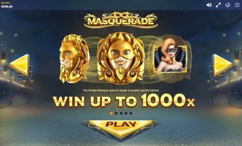 Slot Machine Masquerade Bonus Feature Screen