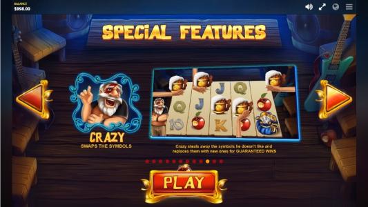 Snow wild and the 7 features Slot Machine Special Features Crazy Swaps the Symbols Screen