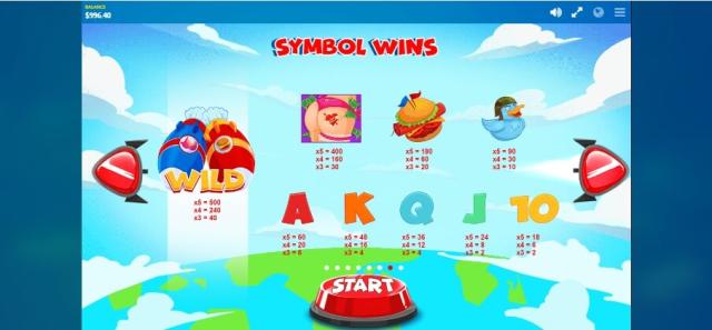 Rocket Man Slot Machine Paytable Screen