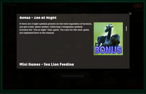 Zoo Slot Machine Bonus Game Screen