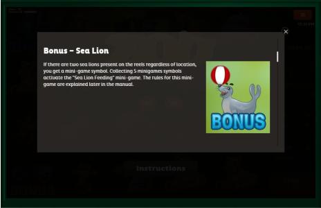 Zoo Slot Machine Bonus Game Sea Lion Bonus Screen