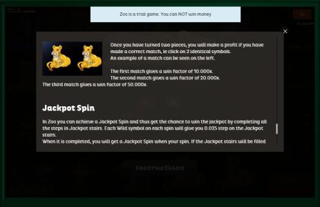 Zoo Slot Machine Jackpot Spin and Matching Symbols Screen