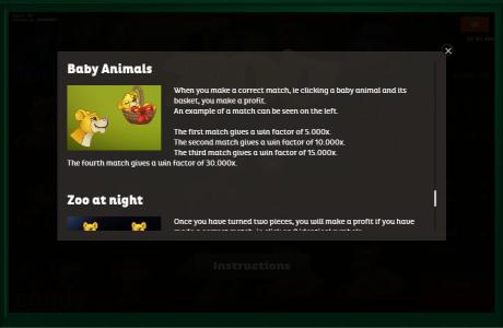 Zoo Slot Machine Baby Animals and Zoo at Night Matching Symbols Screen