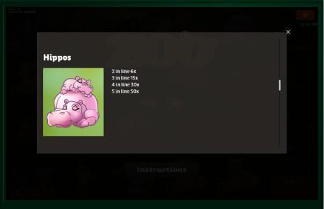 Zoo Slot Machine Paytable Screen