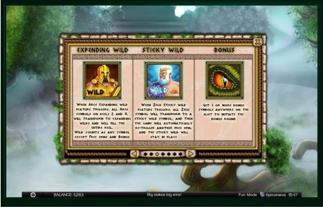 Demi Gods Slot Machine Wild Symbol Screen