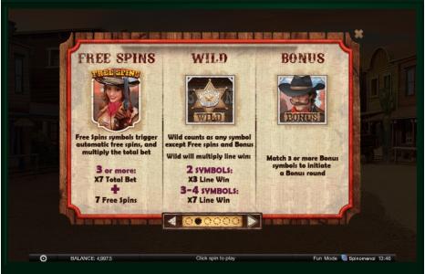 Wild Wild Spin Slot Machine Free Spins Bonus Screen