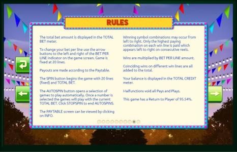 Mariachi Mayhem Slot Machine Game Rules Screen
