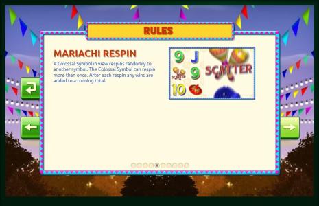 Mariachi Mayhem Slot Machine Game Rules Screen