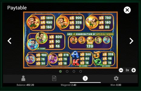 Huluwa Slot Machine Paytable Screen