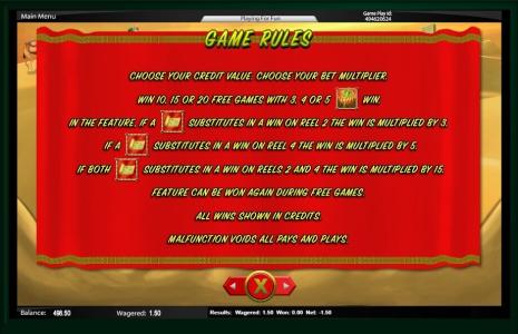 The Silk Road Slot Machine Game Rules Screen
